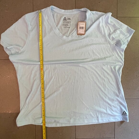 New with Tag NWT Reebok Baby Blue V-neck Supremium Tshirt-Size 2XL - Picture 8 of 8